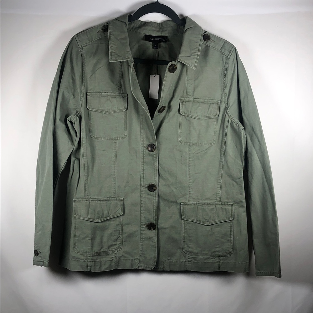 Talbots Sage Green Military-Style Field Jacket